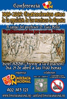 Conferencia en Castellón: 400 años de la expulsión de los moriscos de España.
